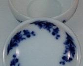 Chamart Limoges France White Porcelain Jewlery Trinket Box With Blue Flowers