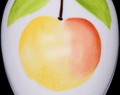 Chamart Limoges France Hand Painted Peach Trinket Egg Jewelry Box 2-1 2 quot