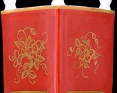 Chamart Limoges France White Red Porcelain Hand Painted Pen Pencil Holder Box
