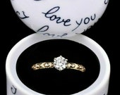 Chamart Limoges France Porcelain quot I Love You quot Engagement Ring Case Jewelry Box
