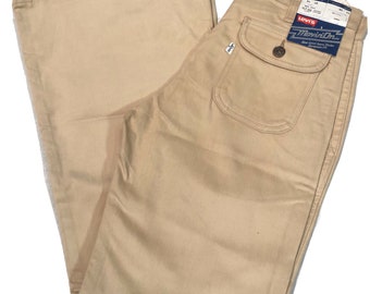 MAPLE Leaf 1960/'s 70/'s Vintage Cream White Bell Bottoms Pants with Rust Orange Green Leafy Design size Small Oh CANADA