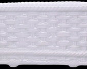 Chamart France White Porcelain Wicker Basket Planter Jewelry Holder Box