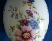 Porcelain Chamart Limoges France Colorful Floral Egg Jewelry Trinket Box