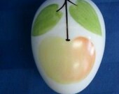 Chamart Limoges France Hand Painted Peach, White Porcelain Egg, Trinket Box