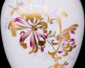 Limoges France Fontanille and Marraud (F.M.) Purple Gold Floral Egg Trinket 4-3 4 quot