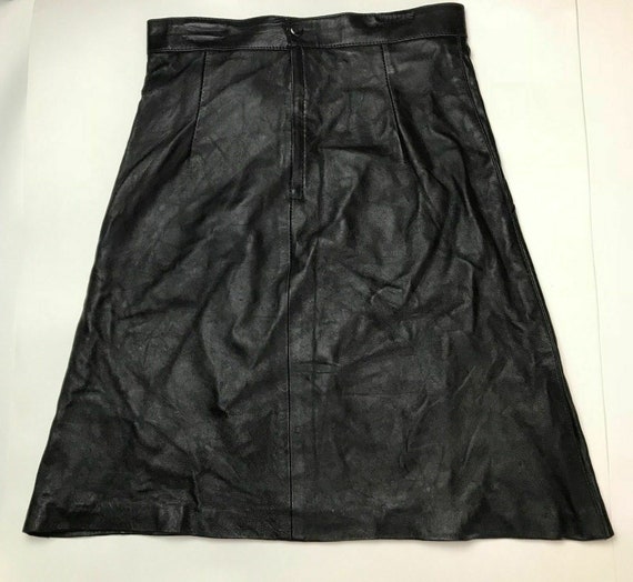 Vintage 70’s-80’s Black Genuine Leather A Line Ski