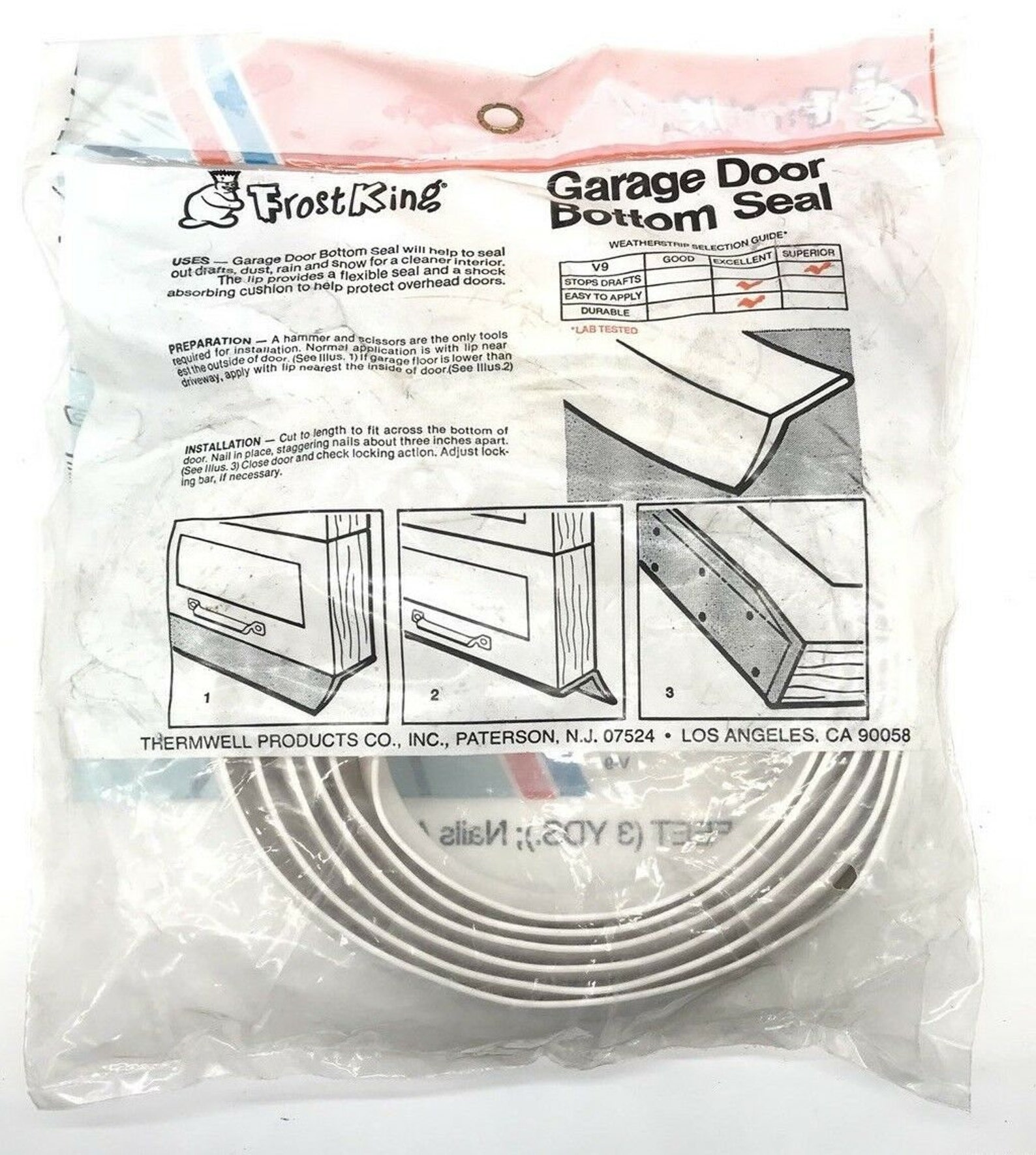 Frost King Nail on Vinyl Garage Door Bottom Seal 9 FT 3 YDS Etsy