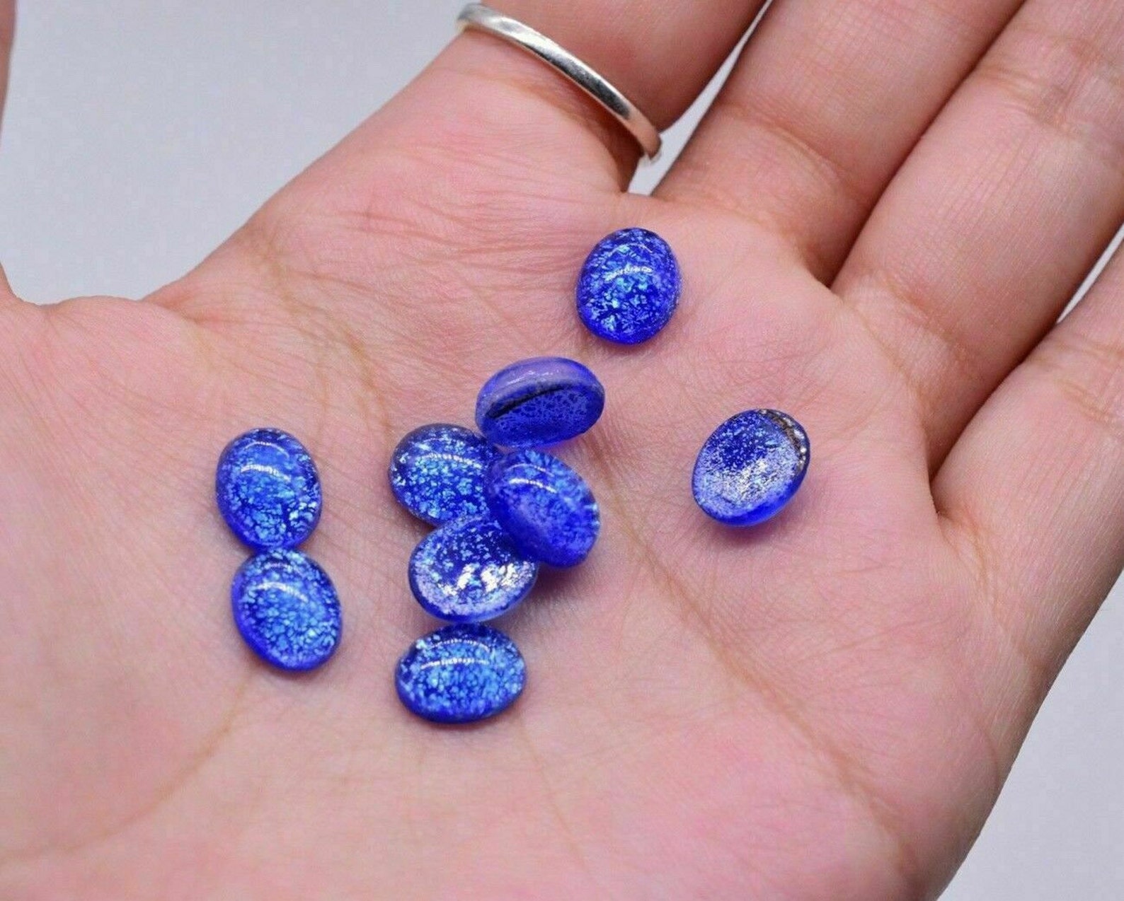 Verre Cherry Marque Saphir Opal Glittery Oval Cabochon 10 X 8 - Etsy France
