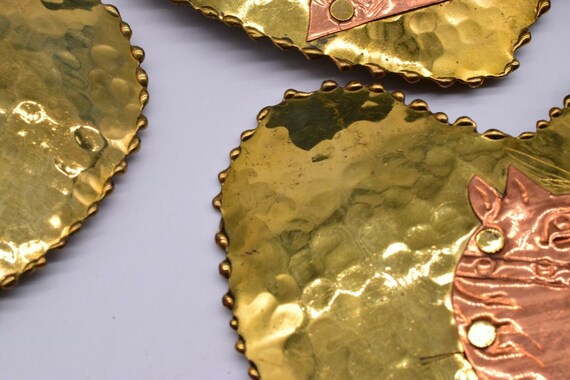 Vintage Copper Brass Horse Heart Shape Belt Buckl… - image 6