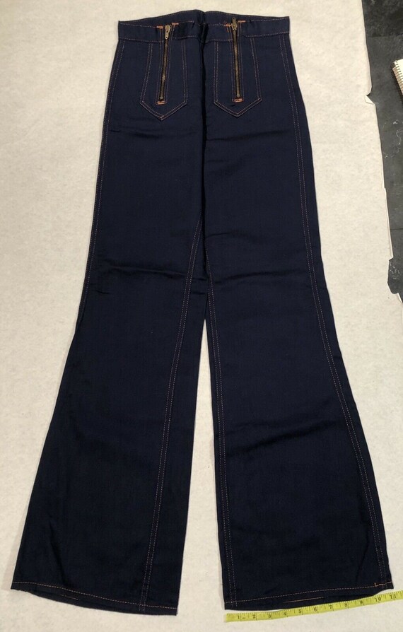 Stacy Slacks 70s-80s Blue (11") Bell Bottoms Pant… - image 3