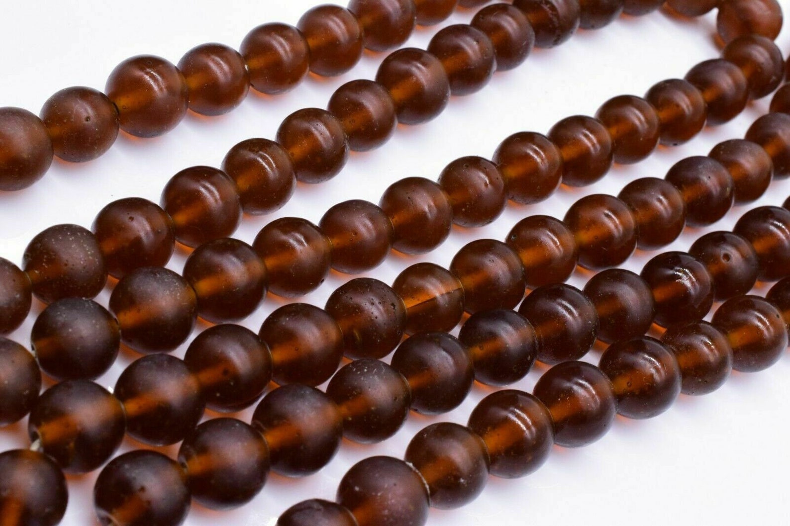 20 Glass Round Brown Beads 10 Mm Crafts Jewelry Making Vintage Etsy
