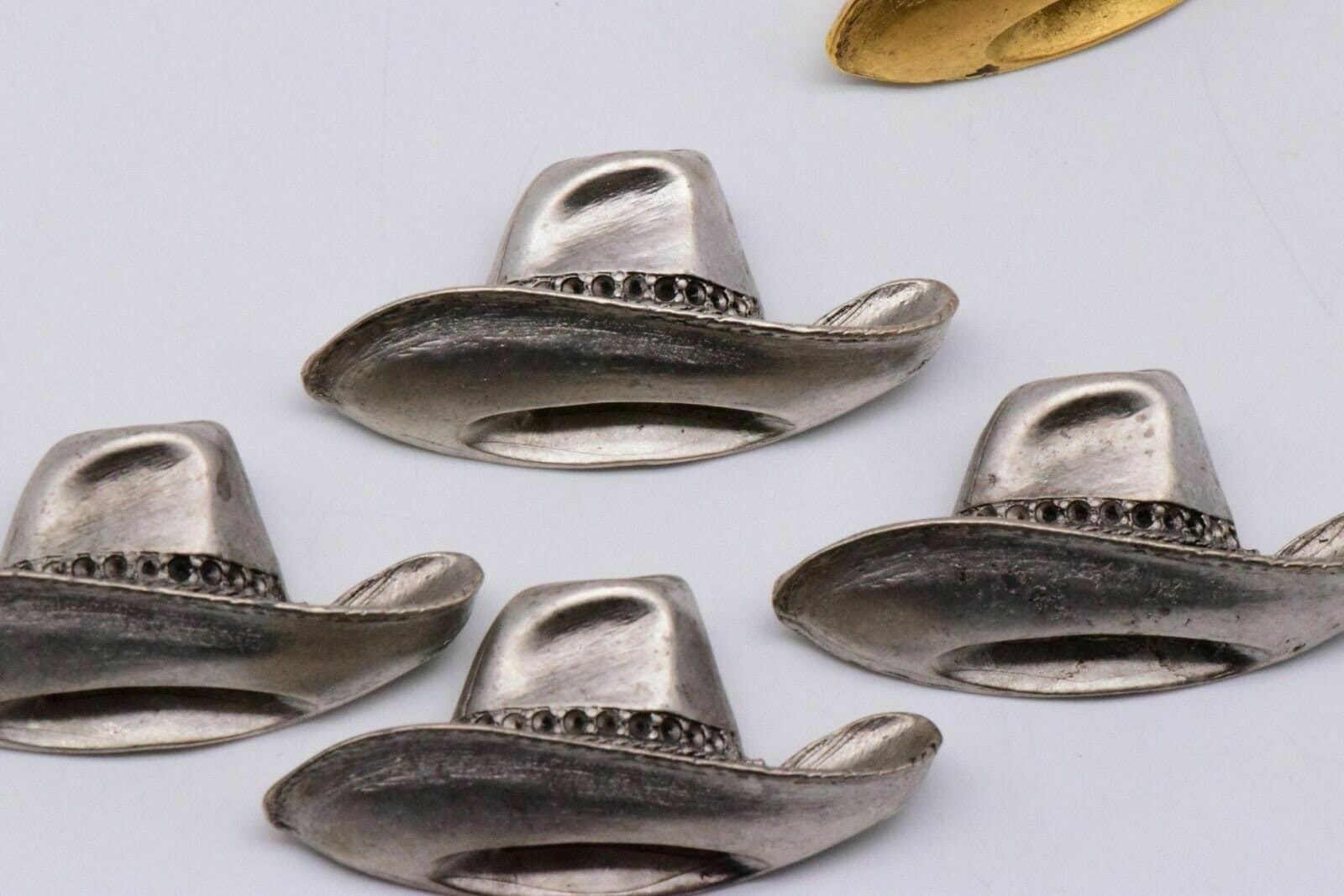 Antique Gold/ Silver Tone Cowboy Hat Pendant Charm 57 x 27 mm Etsy