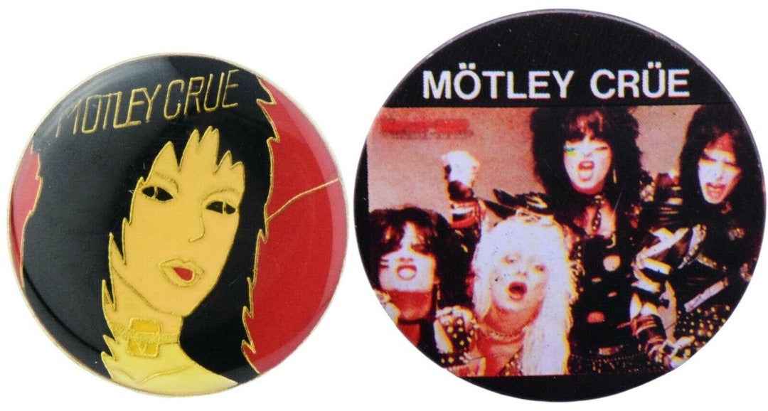 Motley Crue Pins Button Lapel Pin Rare Rock N Roll Pins 26/55 Etsy