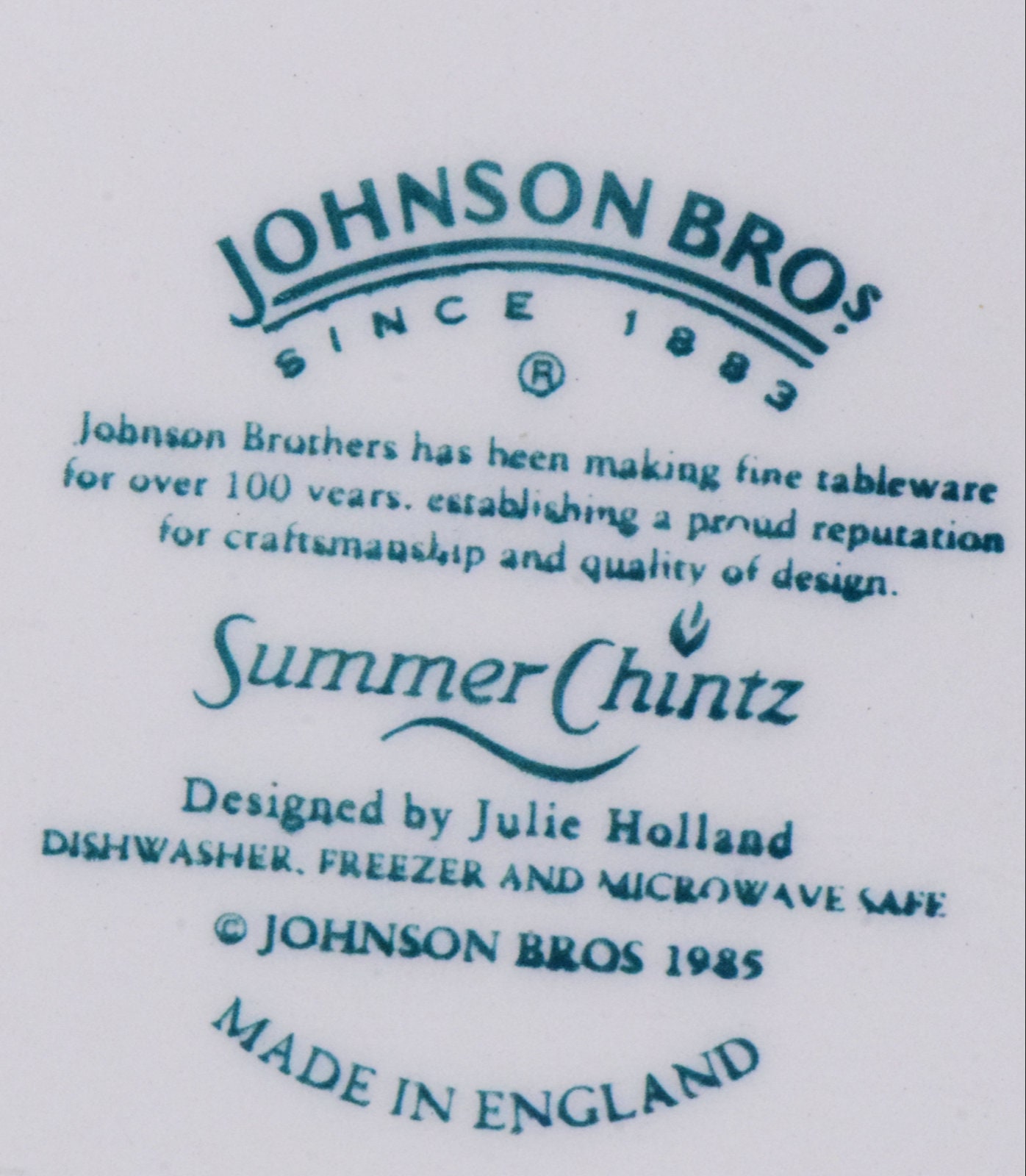 Johnson Bros summer Chintz Dinnerware Set Etsy