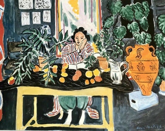 Henri matisse interior with etruscan vase, 1940 poster printed in france