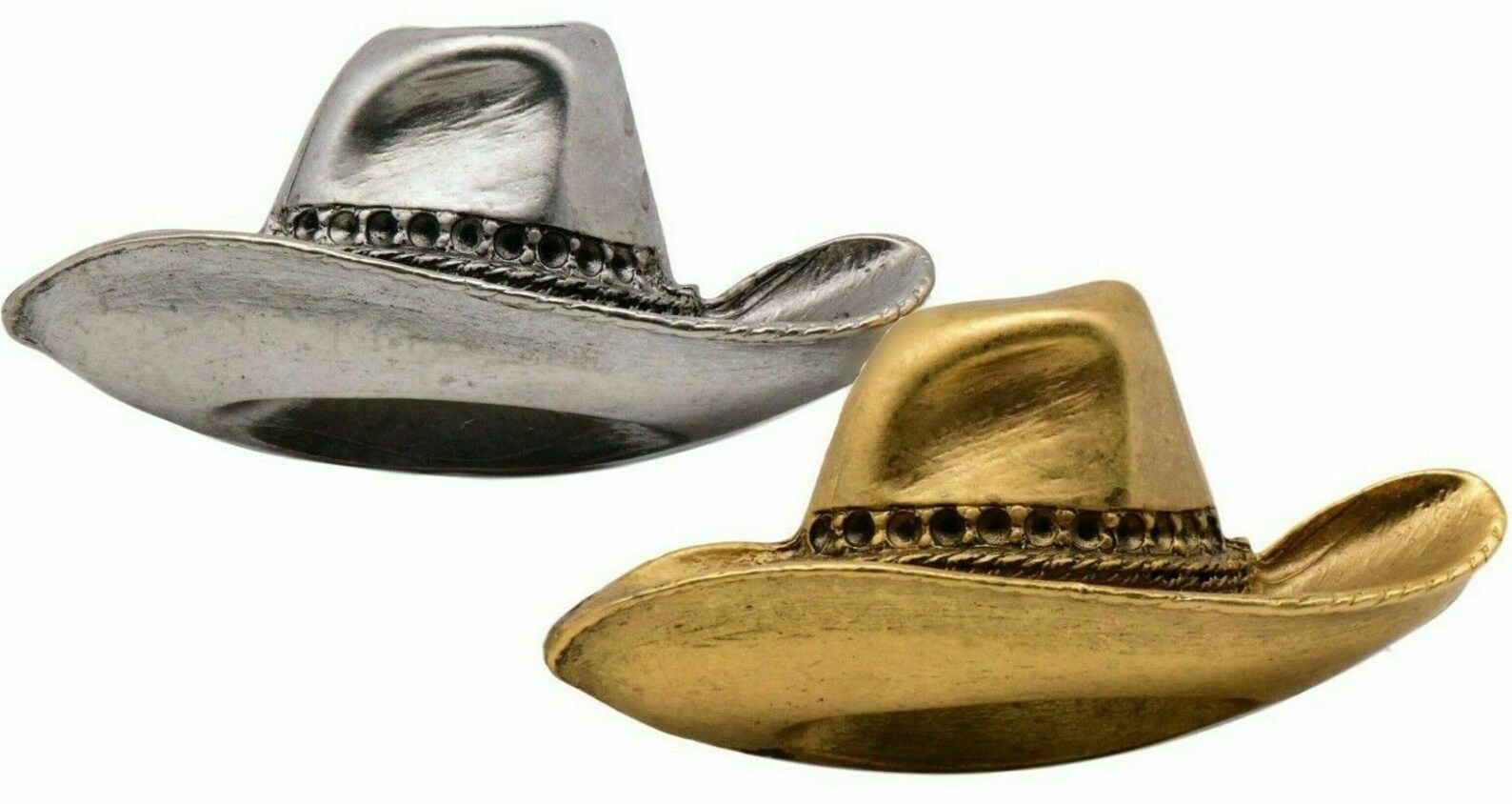 Antique Gold/ Silver Tone Cowboy Hat Pendant Charm 57 X 27 Mm Etsy