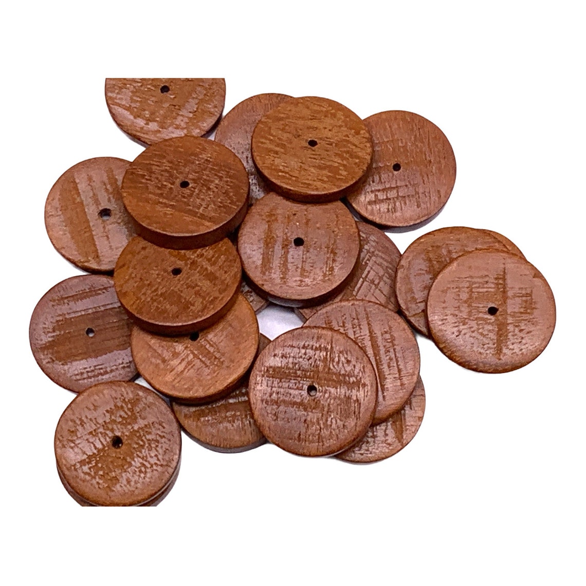 28mm Round Flat Wood Disc Bead 46mm Thick 30 Pieces Etsy