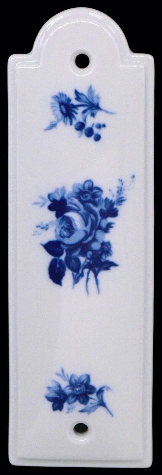 Limoges France Blue Floral Wall / Door Plaque