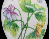 Chamart limoges france hand painted purple floral egg trinket jewelry box 4-3 4 quot