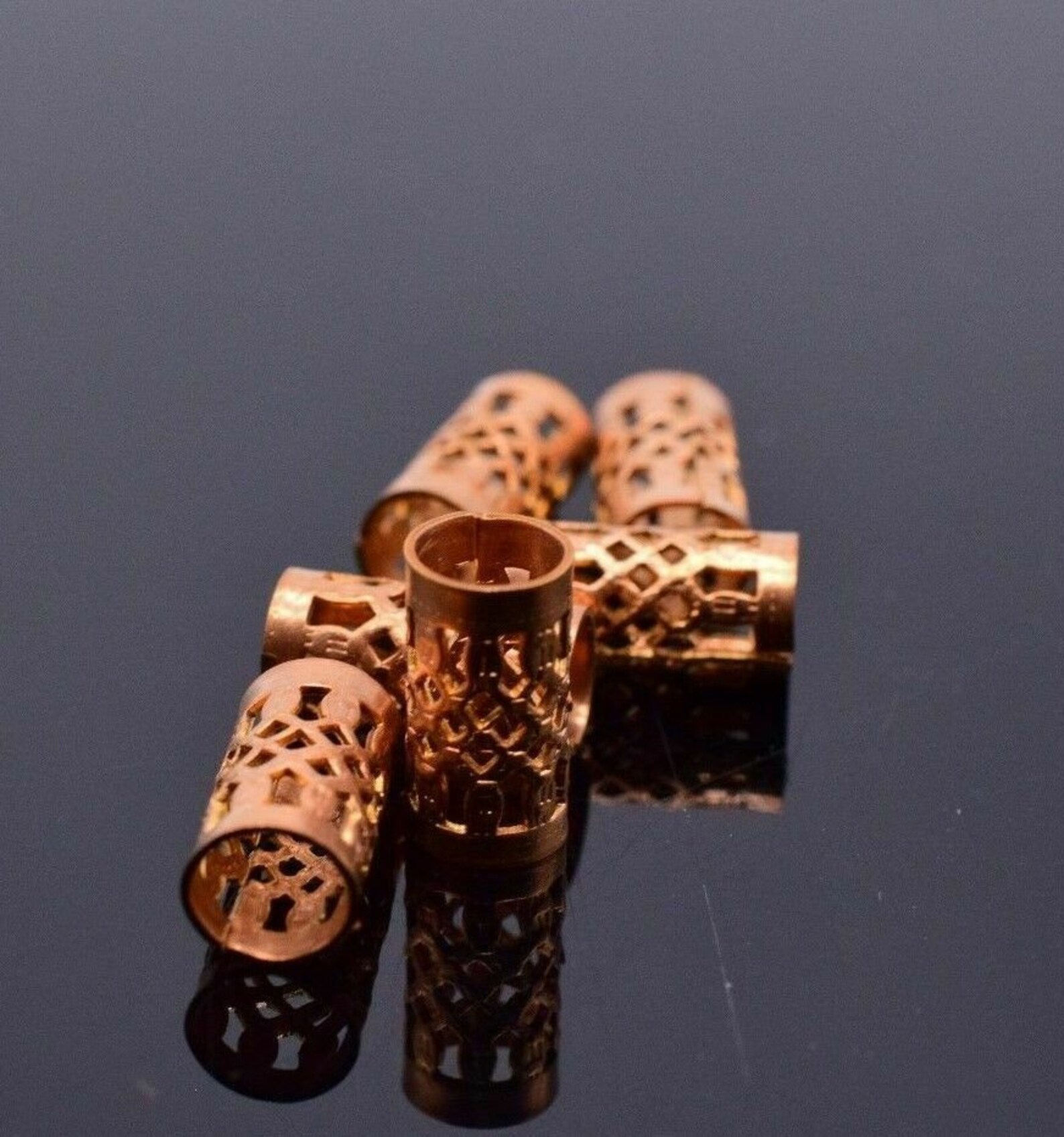 Brass Copper Filigree Tube Jewelry Findings 11 mm Vintage Etsy