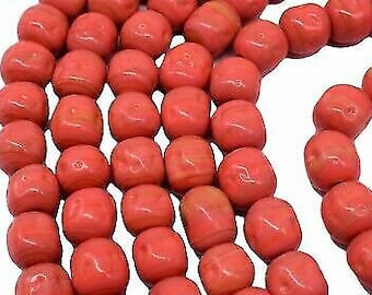 10 Glass Coral Baroque Beads Japan Crafts Jewelry Making 9-11 mm Vintage