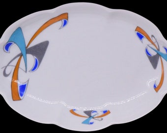 Chamart Limoges France (LEC) LeClair MultiColor Abstract Candy Dish Tray 6-5/8"