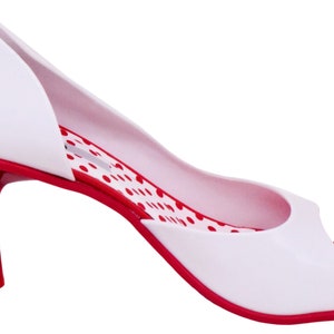 Melissa Grendene Spice Red and White Brazilian Shoes Sizes 7, 8, 9, 10, 11 image 3