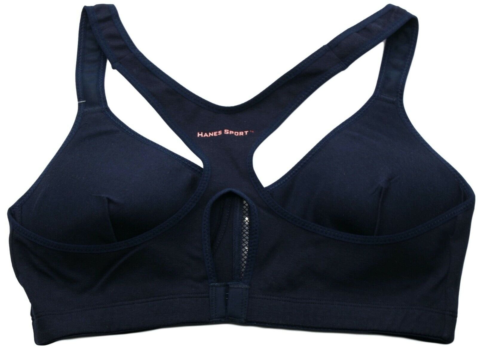 New HANES Sport Navy Seamless Foam Racer Back Bra 38B Sports Bra