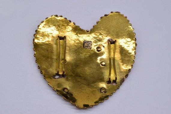 Vintage Copper Brass Horse Heart Shape Belt Buckl… - image 2