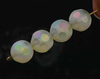 Swarovski aurora borealis jonquil beads faceted iridescent beads 10 mm