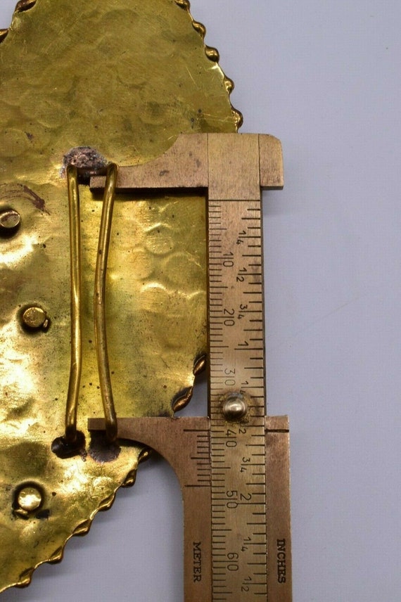 Vintage Copper Brass Horse Heart Shape Belt Buckl… - image 8