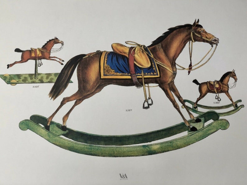 Rocking Horses Lindner Toy Catalogue C. 1840 Art Reproductions Printed