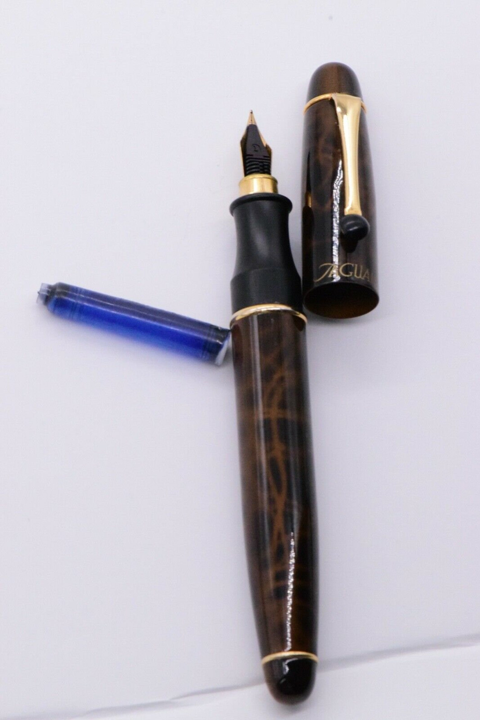 Jaguar Gold Brown Speckled Fountain Pen Iridium Point Germany Etsy