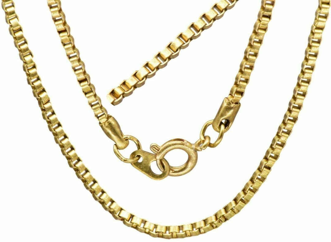 Raw Brass Box Chain 2 Mm Chain Necklace 18 Etsy