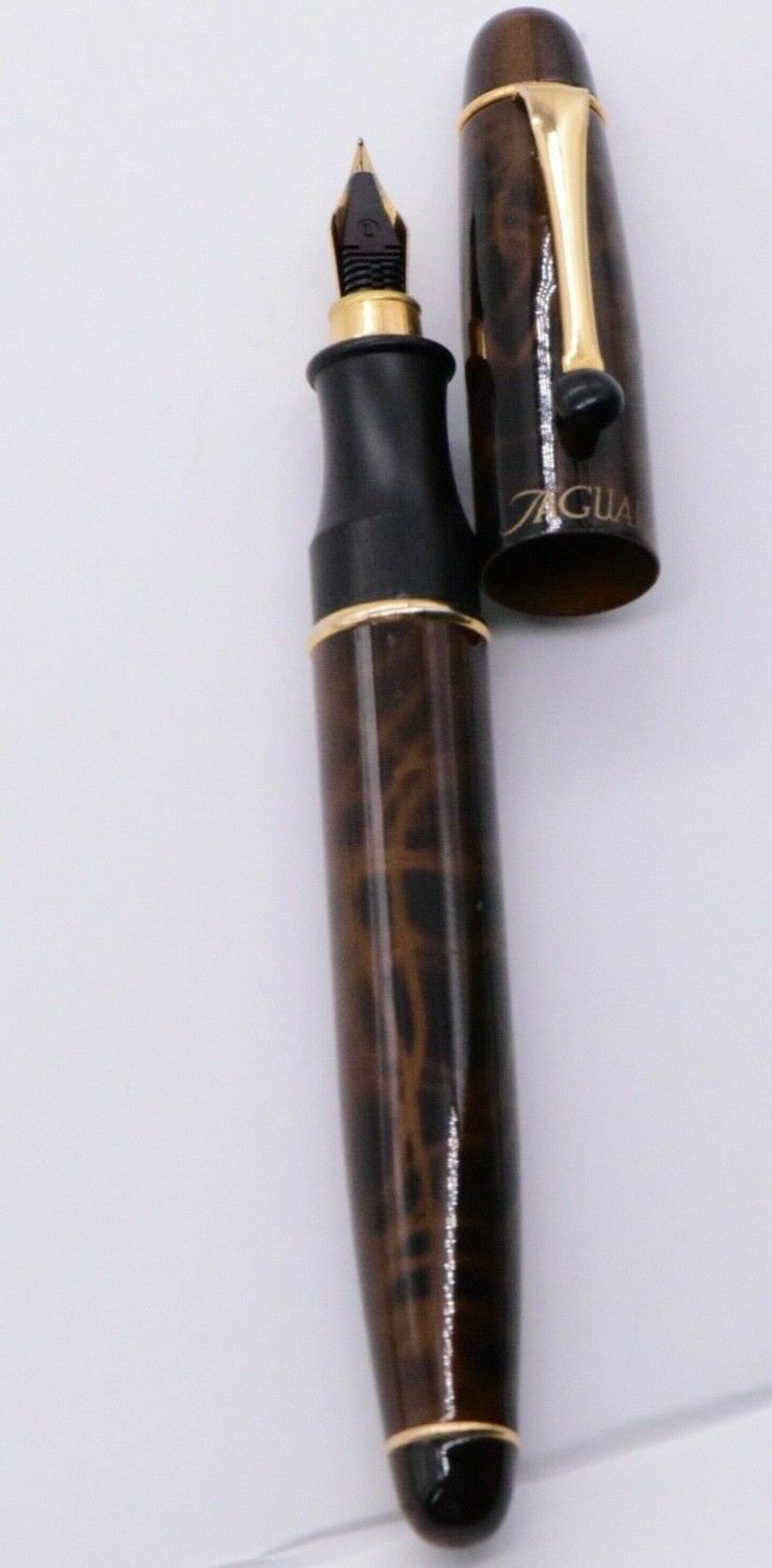 Jaguar Gold Brown Speckled Fountain Pen Iridium Point Germany Etsy