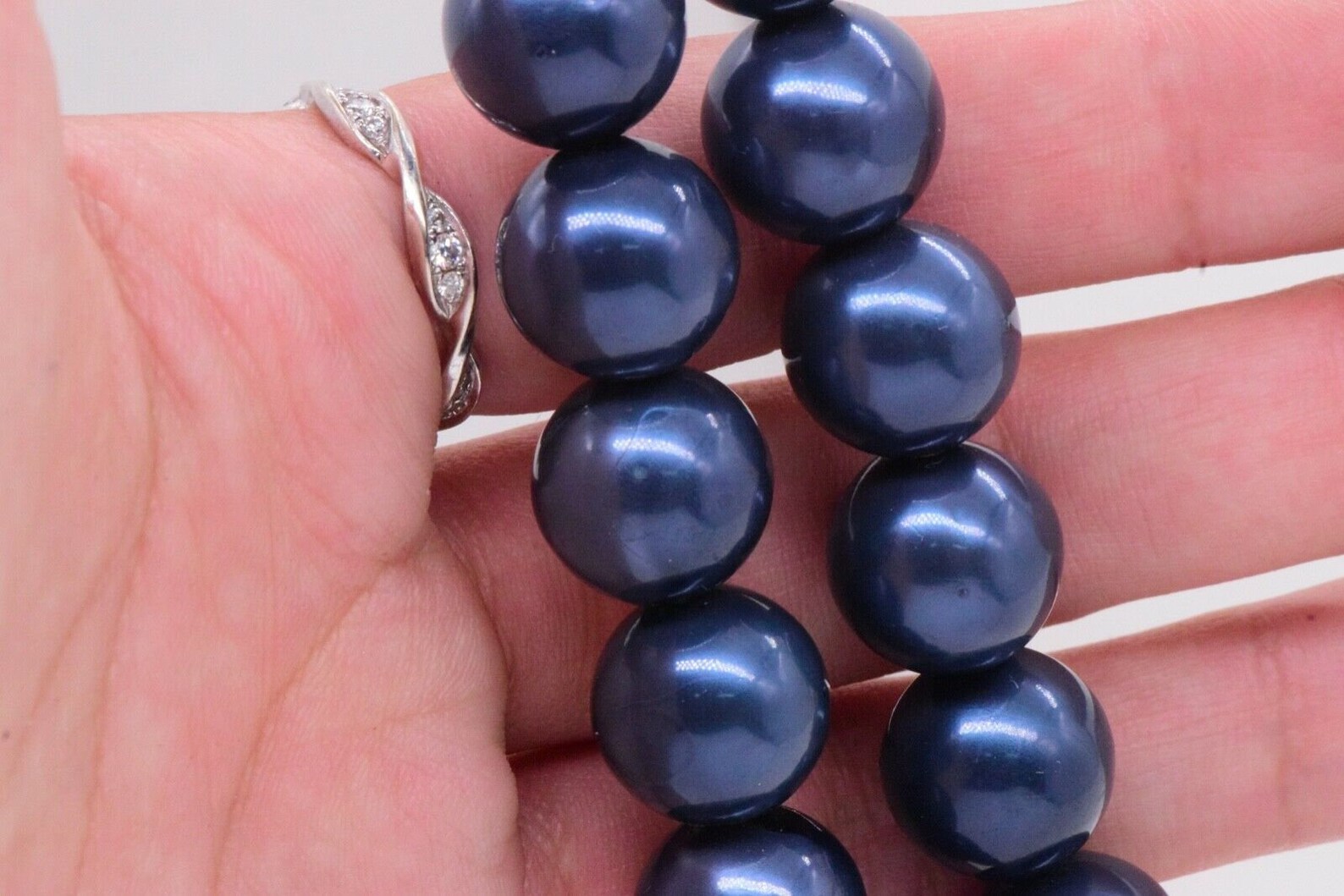 Navy Blue Beads Round Blue Chrome Navy Beads Crafts Jewelry Etsy