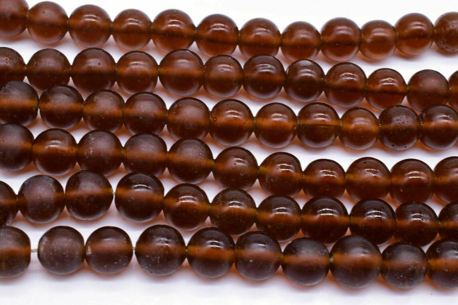 20 Glass Round Brown Beads 10 Mm Crafts Jewelry Making Vintage Etsy
