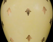 Limoges France Fontanille and Marraud (F.M.) Yellow Gold Floral Egg Trinket 4-3 4 quot