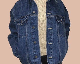 Blue Denim Jean Jacket. Adult Size Small