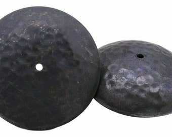 10 large dark grey black round alloy hammered spacer beads 42 mm vintage