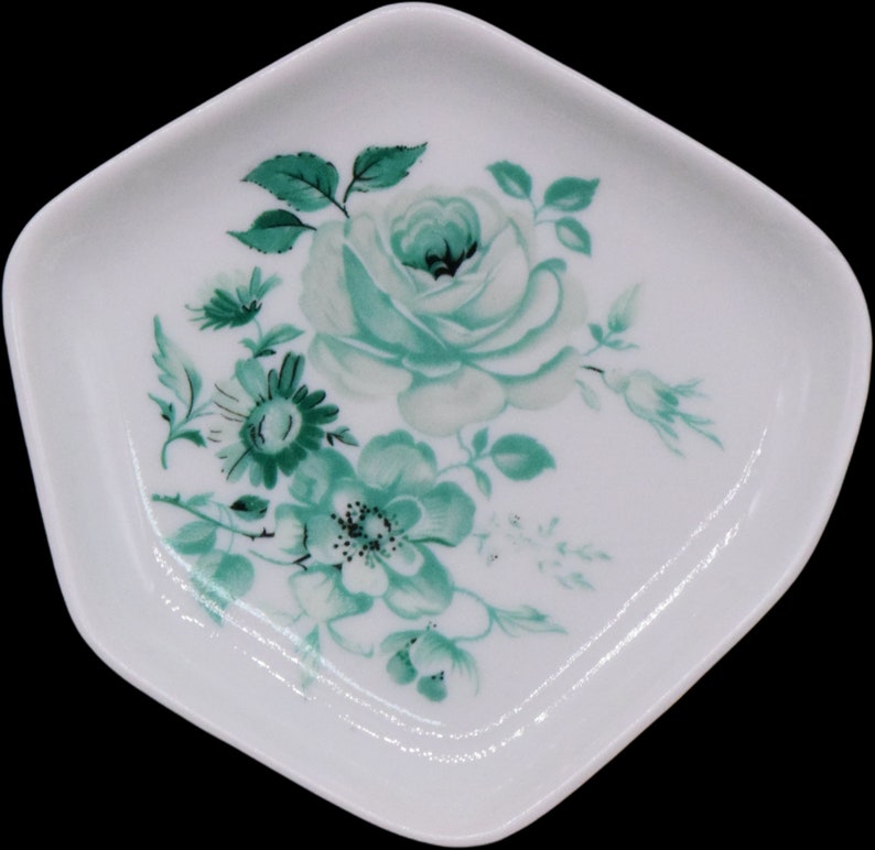 Limoges France Green Floral Rose Dish Nut and Candy Dish Tray 4 image 1