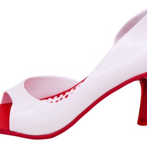 Melissa Grendene Spice Red and White Brazilian Shoes Sizes 7, 8, 9, 10, 11 image 1