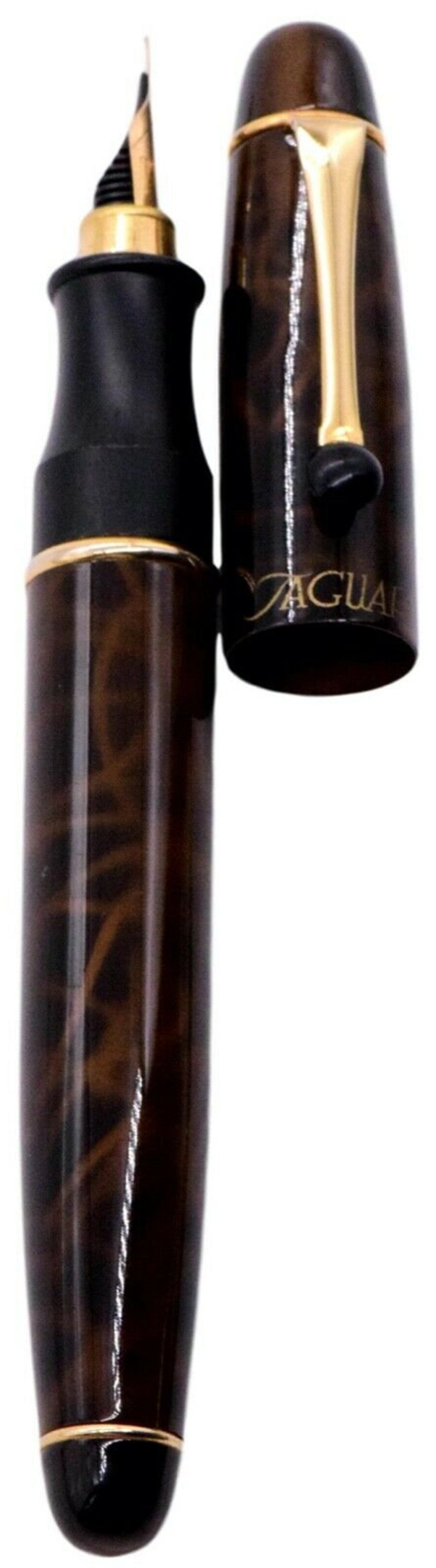 Jaguar Gold Brown Speckled Fountain Pen Iridium Point Germany Etsy