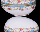 Chamart Limoges France Blue Floral Egg Jewelry Trinket Keepsake Jewelry Box 4.5