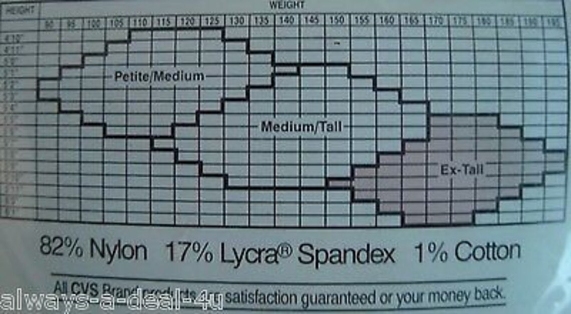 2 CVS Control Top Silky Sheer Pantyhose / Petite Medium / Etsy