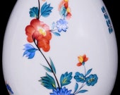 Limoges France Georges Boyer Flowers and Butterfly Egg Trinket Jewelry Box 4-1 4 quot