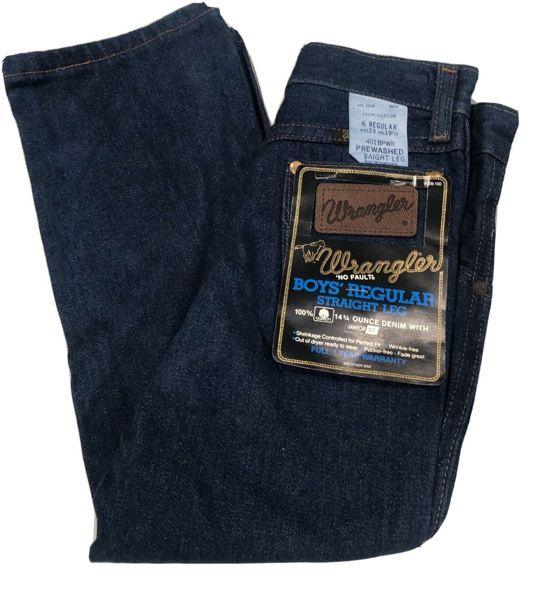 Wrangler Children's Blue Students Straight Leg Pants/jeans W22 L19 Vintage  