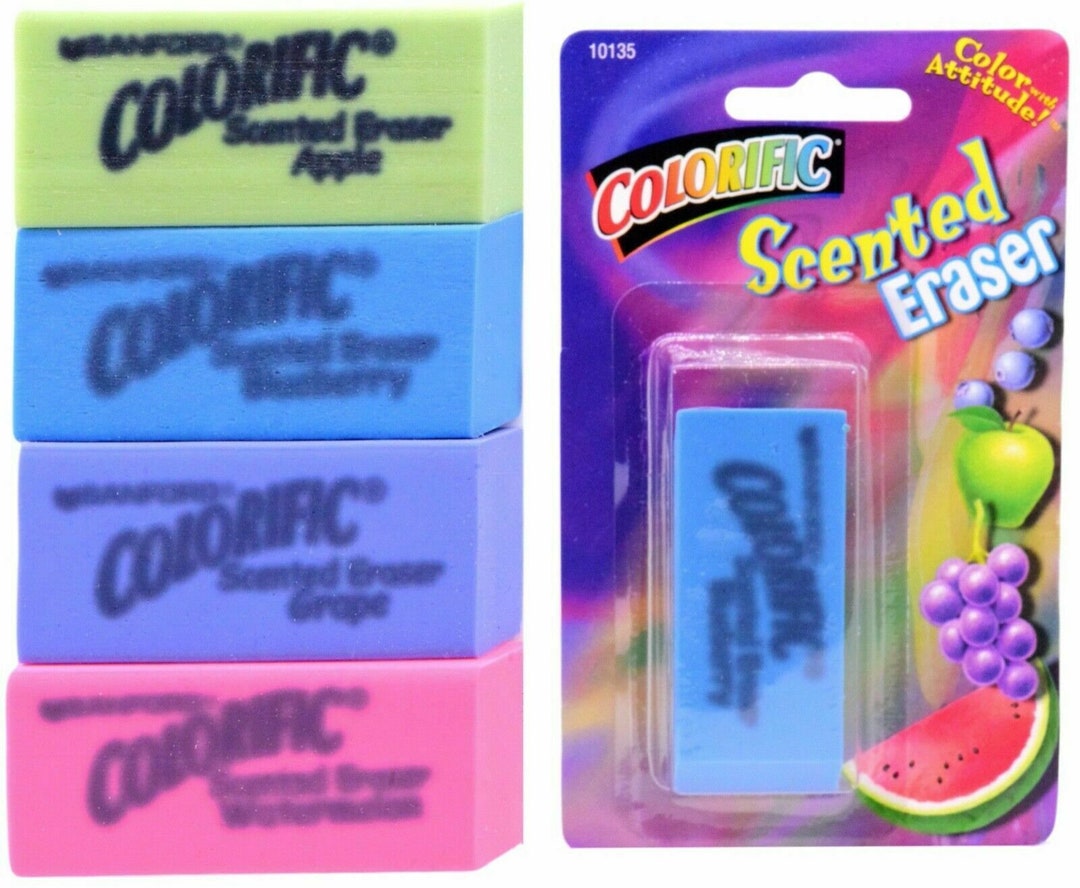 12 Sanford Colorific Scented Erasers, 4 Fruit Scents Assorted Colors Etsy