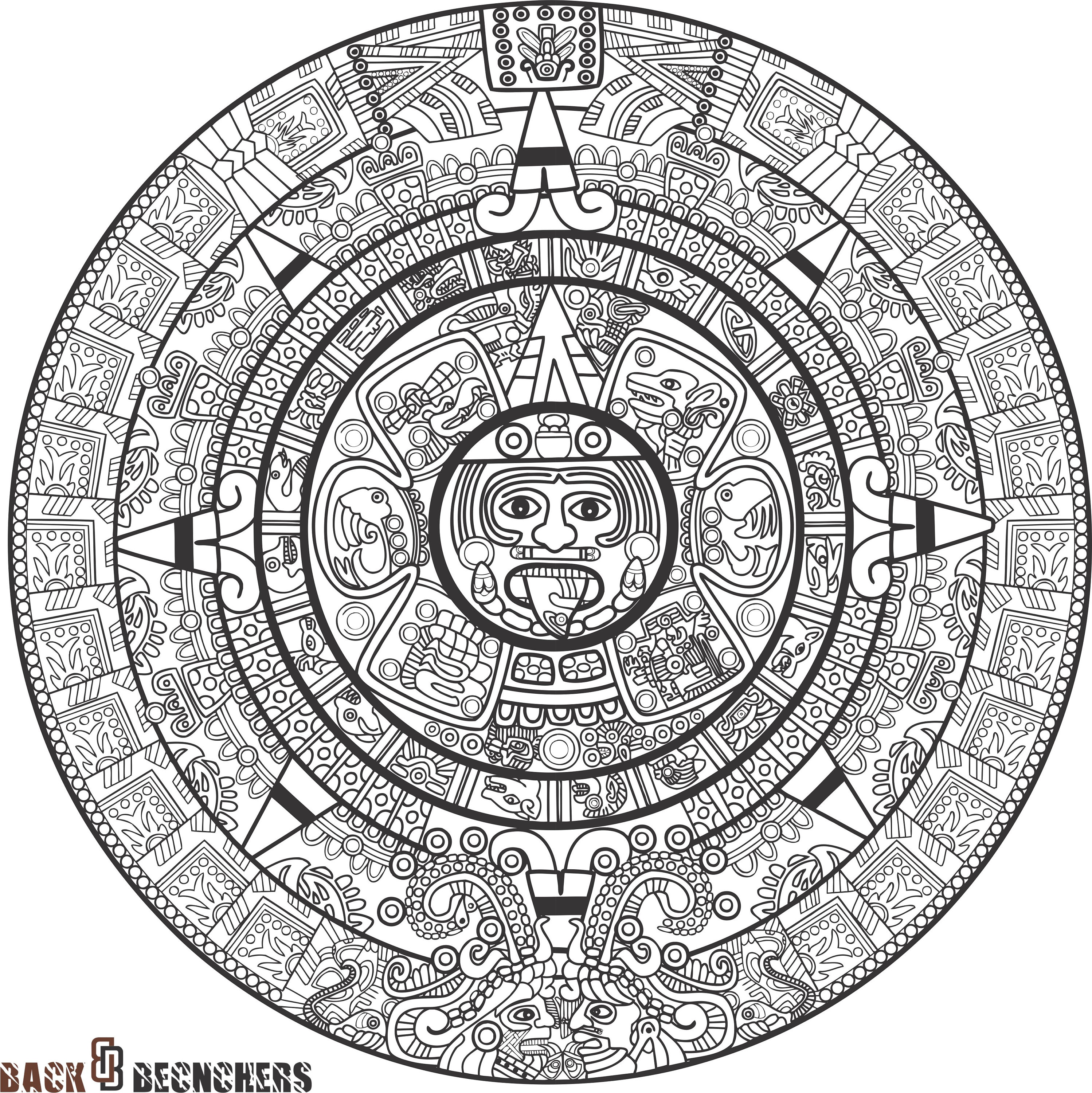 Mayan calendar Aztec Calendar Calendar Printable Resizable Etsy