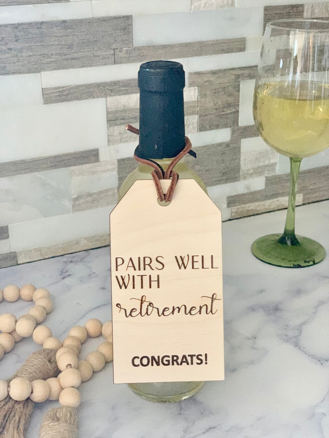Retirement Gift Tag Wine Bottle Tag Wine Gift Tag Wooden - Etsy